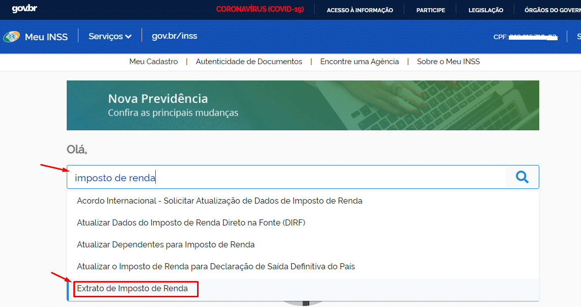 02 - Extrato de rendimentos no INSS - IR 2022 - Carbonera e Tomazini Advogados