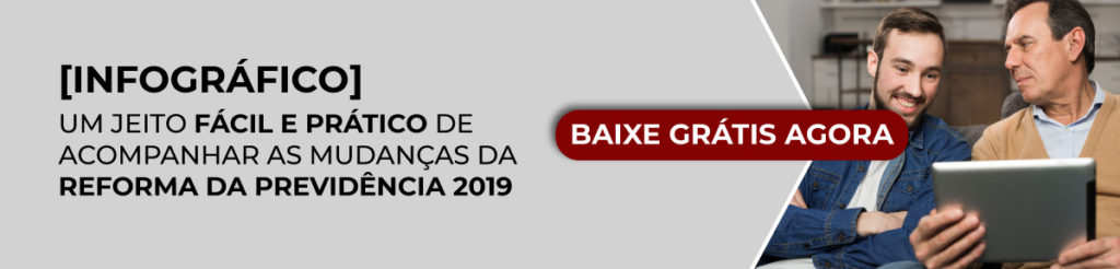 pai e filho vendo tablet - banner sobre o infográfico da reforma da previdência 2019