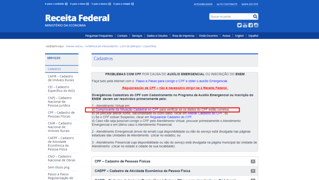 comprovante da situação cadastral do CPF - Carbonera & Tomazini Advogados